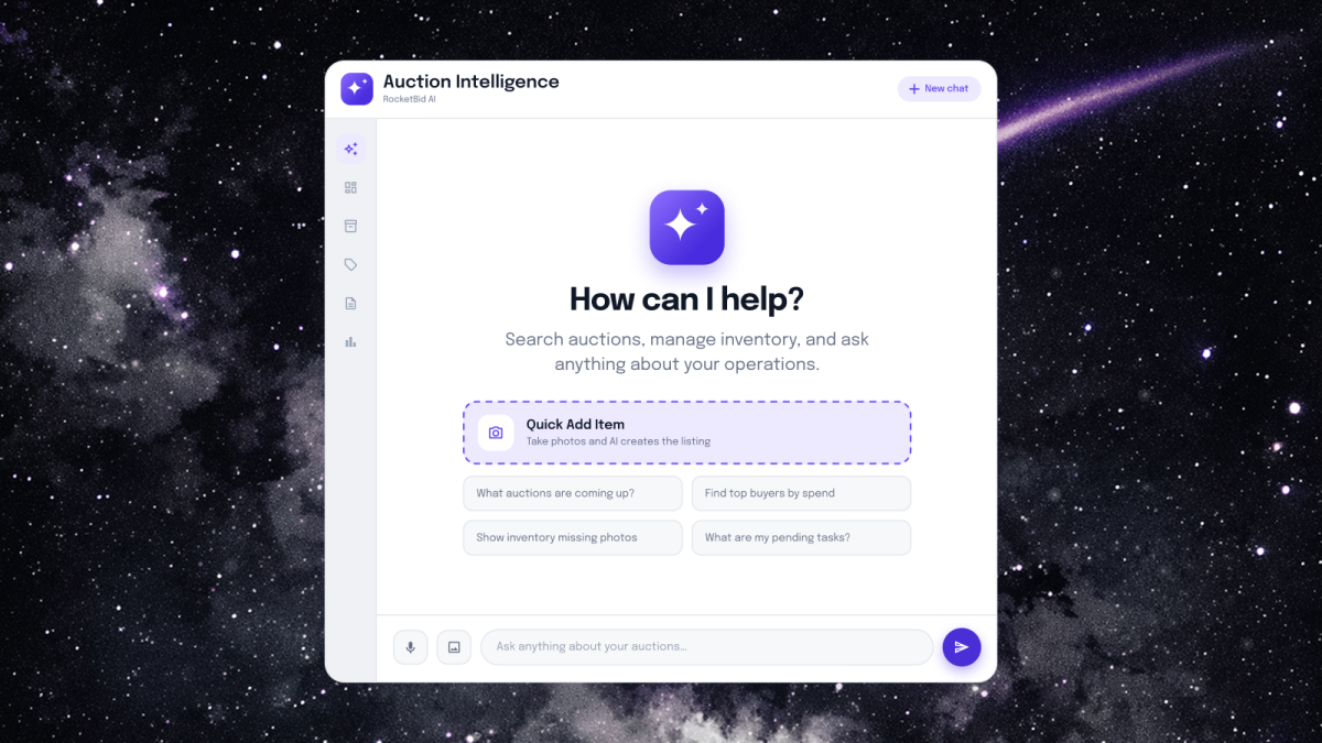 RocketBid Auction Intelligence, an agentic AI platform built for auction operations