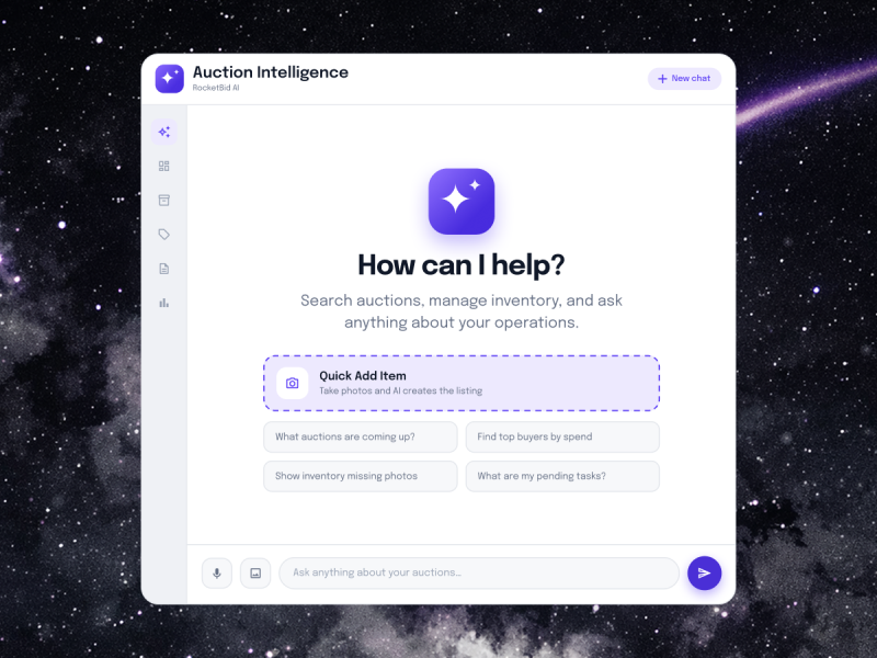 RocketBid Auction Intelligence, an agentic AI platform built for auction operations